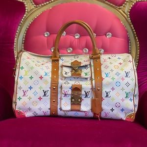 Louis Vuitton Murakami Multicolore Keepall 45 duffel bag off white monogram bag